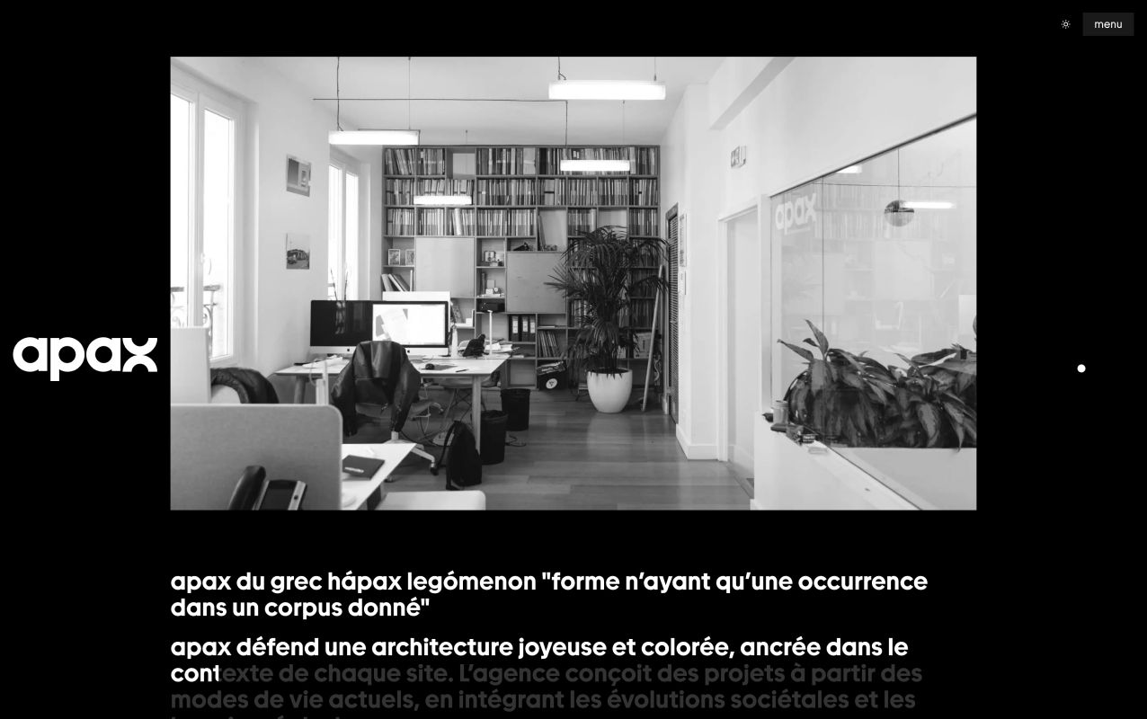 page agence en dark