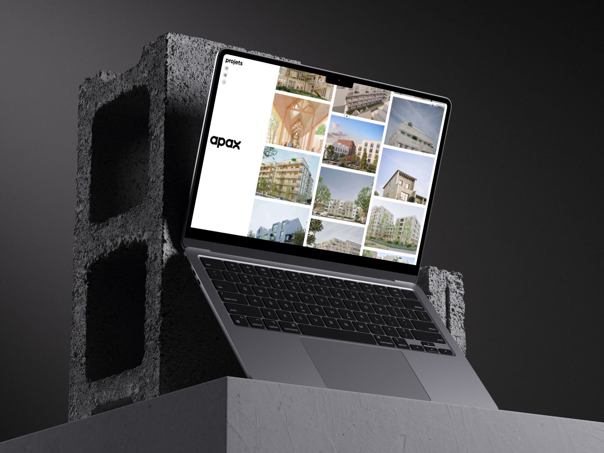 Mock up du site Apax en desktop
